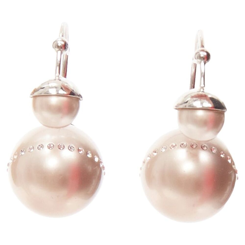 Dior Pink Pearl Crystal Earrings